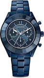 Swarovski Octea Lux Sport Chronograph Blue Dial Blue Steel Strap Watch for Women - 5610475 Authentic Buy Shop Now