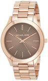 Michael Kors Slim Runway Brown Dial Rose Gold Stainless Steel Strap Watch for Women - MK3181 Authentic Buy Shop Now