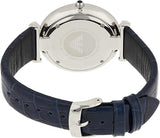 Emporio Armani Gianni T Bar Quartz Blue Dial Blue Leather Strap Watch For Men - AR11300 Authentic Buy Shop Now