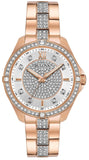 Bulova Crystal Collection Silver Dial Rose Gold Steel Strap Watch for Women - 98L229 Authentic Buy Shop Now