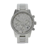 Michael Kors Ritz Chronograph Crystals Silver Dial Silver Steel Strap Watch For Women - MK7301 Authentic Buy Shop Now
