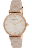 Emporio Armani Kappa Quartz Rose Gold Dial Pink Leather Strap Watch For Women - AR11010 Authentic Buy Shop Now