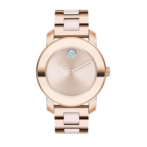 Movado Bold Rose Gold Dial Rose Gold Steel Strap Watch for Women - 3600086 Authentic Buy Shop Now