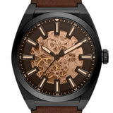 Fossil Everett Automatic Analog Black Dial Brown Leather Strap Watch for Men - ME3207 Authentic Buy Shop Now
