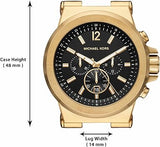 Michael Kors Dylan Chronograph Black Dial Brown Rubber Strap Watch For Men - MK8904 Authentic Buy Shop Now