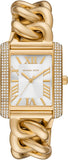 Michael Kors Emery Three Hand Silver Dial Gold Steel Strap Watch For Women - Mk7300 Authentic Buy Shop Now