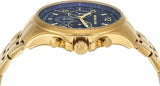 Michael Kors Pilot Quartz Blue Dial Gold Steel Strap Watch For Men - MK9125 Authentic Buy Shop Now