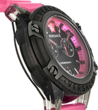 Versace Icon Active Chronograph Quartz Black Dial Pink Rubber Strap Watch For Men - VEZ700221 Authentic Buy Shop Now