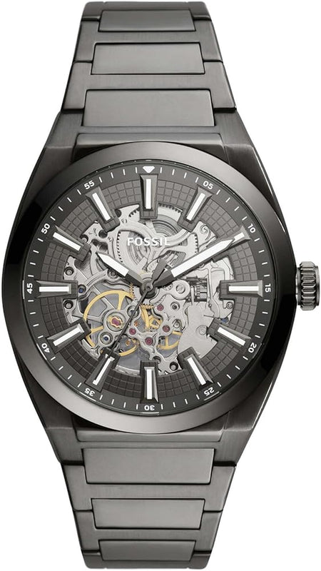 Fossil Everett Automatic Skeleton Grey Dial Grey Steel Strap Watch for Men - ME3206 Authentic Buy Shop Now