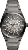 Fossil Everett Automatic Skeleton Grey Dial Grey Steel Strap Watch for Men - ME3206 Authentic Buy Shop Now