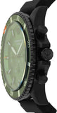 Emporio Armani Diver Chronograph Quartz Green Dial Black Silicon Strap Watch For Men - AR11463 Authentic Buy Shop Now