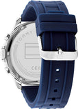 Tommy Hilfiger Luca Chronograph Blue Dial Blue Silicone Strap Watch For Men - 1710489 Authentic Buy Shop Now