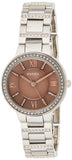 Fossil Virginia Taupe Dial Silver Steel Strap Watch for Women - ES4147 Authentic Buy Shop Now