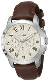 Fossil Grant Chronograph White Dial Brown Leather Strap Watch for Men - FS4735 Authentic Buy Shop Now