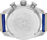 Versace V-Ray Chronograph Quartz Blue Dial Blue Leather Strap Watch for Men - VE2I00721 Authentic Buy Shop Now
