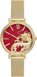 Fossil Jacqueline Dragonsteel Limited Edition Red Dial Gold Mesh Strap Watch for Women - ES5316 Authentic Buy Shop Now
