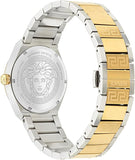 Versace V-Auria Quartz Blue Dial Two Tone Steel Strap Watch for Men - VE0F00325 Authentic Buy Shop Now
