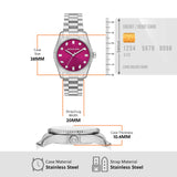 Michael Kors Lexington Three-Hand Pink Dial Silver Steel Strap Watch For Women - MK7443 Authentic Buy Shop Now