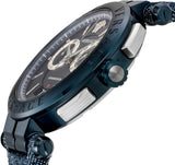 Versace Aion Chronograph Blue Dial Blue Leather Strap Watch for Men - VBR070017 Authentic Buy Shop Now