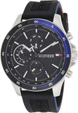 Tommy Hilfiger Bank Quartz Black Dial Black Rubber Strap Watch for Men - 1791724 Authentic Buy Shop Now