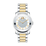 Movado Bold Silver Dial Two Tone Steel Strap Watch For Women - 3600256 Authentic Buy Shop Now