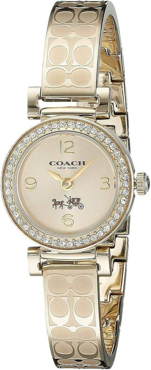 Coach Dress Crystals Gold Dial Gold Steel Strap Watch For Women - 14502202 Authentic Buy Shop Now
