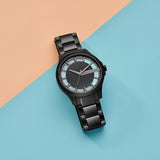 Armani Exchange Hampton Skeleton Grey Dial Blue Steel Strap Watch For Men - AX2401 Authentic Buy Shop Now