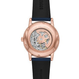 Emporio Armani Meccanico Automatic Blue Dial Blue Leather Strap Watch For Men - AR60050 Authentic Buy Shop Now