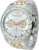 Emporio Armani Sportivo Chronograph Silver Dial Two Tone Steel Strap Watch For Men - AR5999 Authentic Buy Shop Now