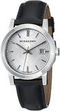 Burberry The City Silver Dial Black Leather Strap Watch for Women - BU9106 Authentic Buy Shop Now
