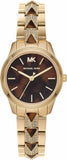 Michael Kors Runway Mercer Analog Brown Dial Gold Steel Strap Watch For Women - MK6855 Authentic Buy Shop Now