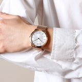 Calvin Klein Minimal White Dial Rose Gold Mesh Bracelet Watch for Women - K3M22626 Authentic Buy Shop Now