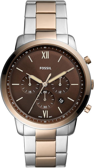 Fossil Neutra Chronograph Brown Dial Two Tone Steel Strap Watch for Men - FS5869 Authentic Buy Shop Now