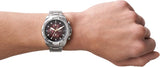 Fossil Bronson Chronograph Red Dial Silver Steel Strap Watch for Men - FS5878 Authentic Buy Shop Now
