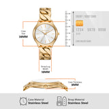 Michael Kors Runway Three-Hand White Dial Gold Steel Strap Watch for Women - MK7472 Authentic Buy Shop Now