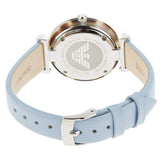 Emporio Armani White Dial Light Blue Leather Strap Watch For Women - AR11002 Authentic Buy Shop Now
