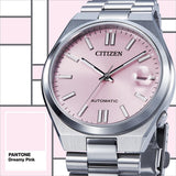 Citizen x Pantone Automatic Dreamy Pink Dial Silver Steel Strap Watch For Men - NJ0158-89X Authentic Buy Shop Now