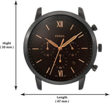 Fossil Neutra Chronograph Black Dial Black Steel Strap Watch for Men - FS5525 Authentic Buy Shop Now