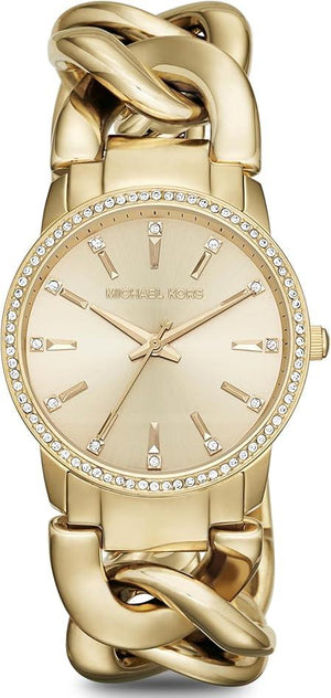 Michael Kors Nini Three Hand Gold Dial Gold Steel Strap Watch For Women - MK3235 Authentic Buy Shop Now