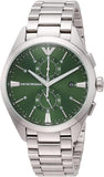Emporio Armani Chronograph Green Dial Silver Steel Strap Watch For Men - AR11480 Authentic Buy Shop Now