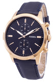 Fossil Townsman Chronograph Blue Dial Blue Leather Strap Watch for Men - FS5436 Authentic Buy Shop Now