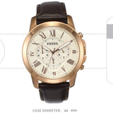 Fossil Grant Chronograph White Dial Brown Leather Strap Watch for Men - FS4991 Authentic Buy Shop Now