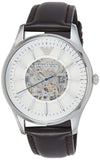 Emporio Armani Meccanico White Dial Brown Leather Strap Watch For Men - AR1946 Authentic Buy Shop Now