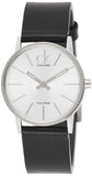 Calvin Klein Post Minimal Silver Dial Black Leather Strap Watch for Men - K7622185 Authentic Buy Shop Now