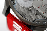 Diesel Mr Daddy 2.0 Chronograph Grey Dial Red Rubber Strap Watch For Men - DZ7423 Authentic Buy Shop Now