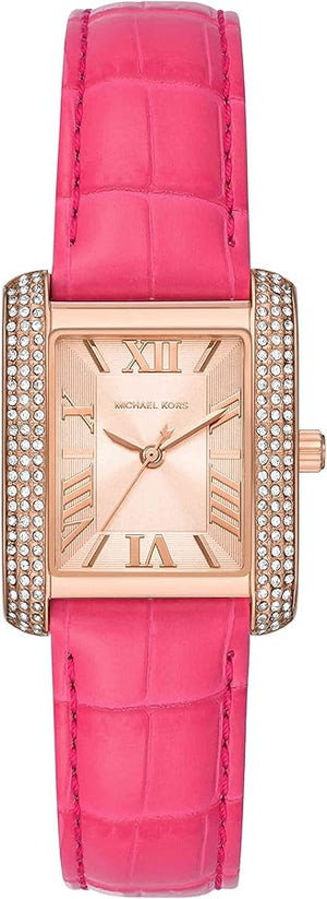 Michael Kors Emery Quartz Diamonds Rose Gold Dial Pink Leather Strap Watch For Women - MK2984 Authentic Buy Shop Now