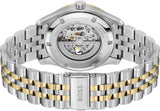 Hugo Boss Principle Skeleton Silver Dial Two Tone Steel Strap Watch for Men - 1514237 Authentic Buy Shop Now