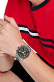Tommy Hilfiger Lars Chronograph Black Dial Black Steel Strap Watch For Men - 1792061 Authentic Buy Shop Now