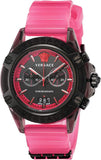 Versace Icon Active Chronograph Quartz Black Dial Pink Rubber Strap Watch For Men - VEZ700221 Authentic Buy Shop Now
