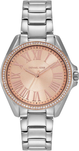 Michael Kors Kacie Three-Hand Gold Dial Silver Steel Strap Watch for Women - MK4854 Authentic Buy Shop Now